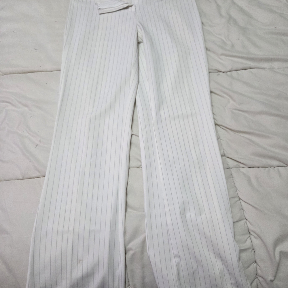 Suzy Shier White Pinstripe Wide Leg Pants